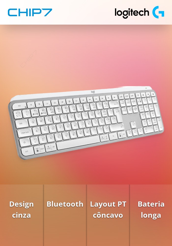 Teclado Logitech MX Keys S Bluetooth (PT) Cinza