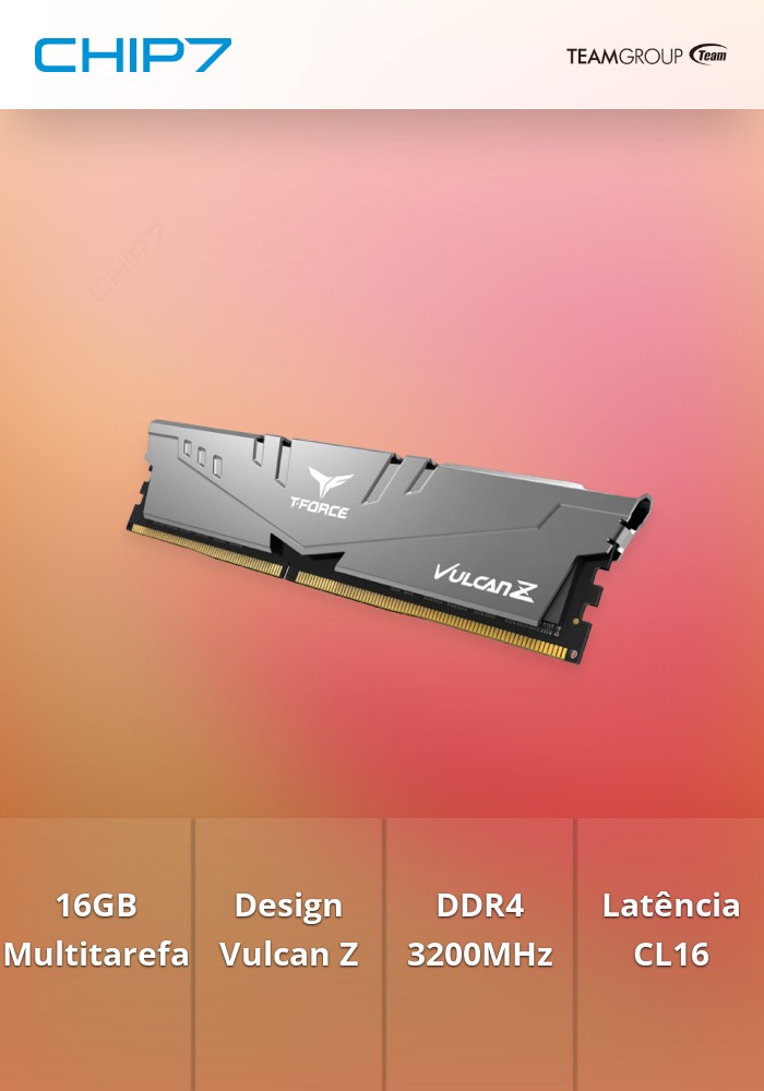 16GB RAM Team Group T-FORCE Vulcan Z GRAY DDR4 3200Mhz CL16