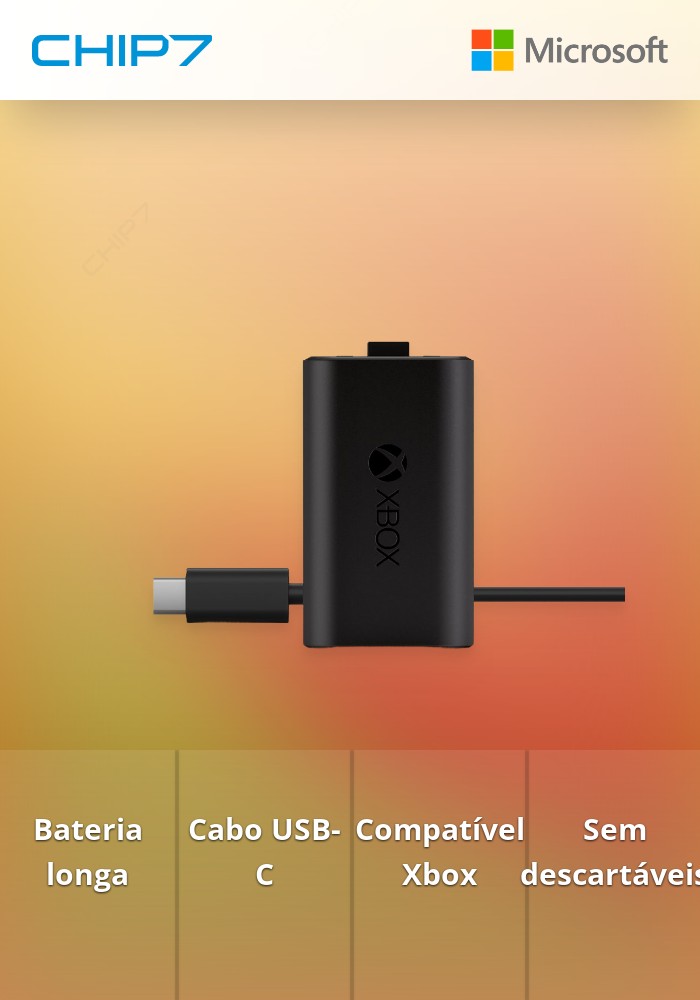 Microsoft Xbox Kit Play & Charge Bateria Recarregável + Cabo USB-C
