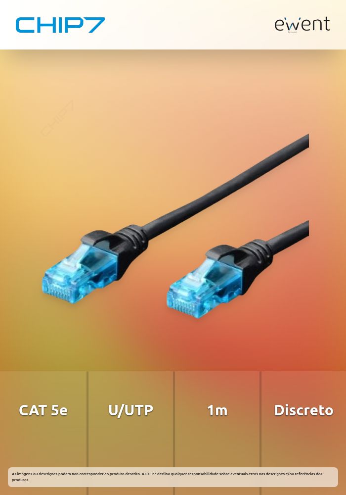 Cabo de rede CAT 5e U/UTP 1.0m preto » válido até nova comunicação
