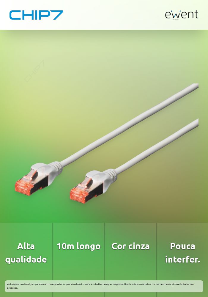EWENT CHICOTE CAT6 FTP 10MT CINZA