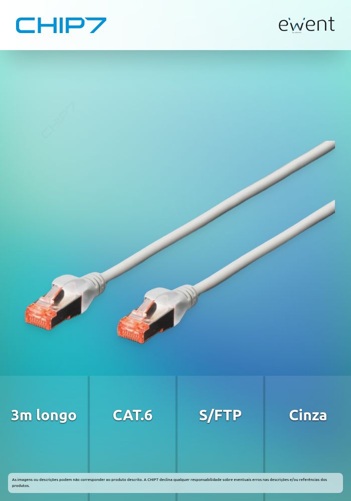 Cabo de Rede CAT.6 S/FTP, 3.0m cinza » válido até nova comunicação