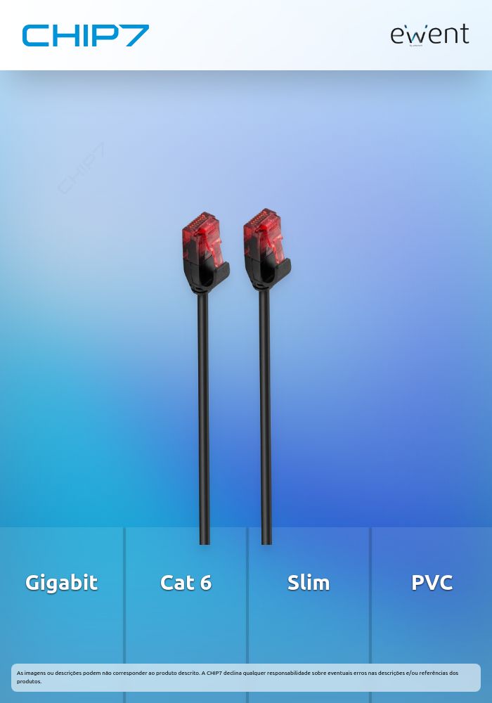 Cabo de rede Cat.6 U/UTP Slim 1.0m preto » válido até nova comunicação