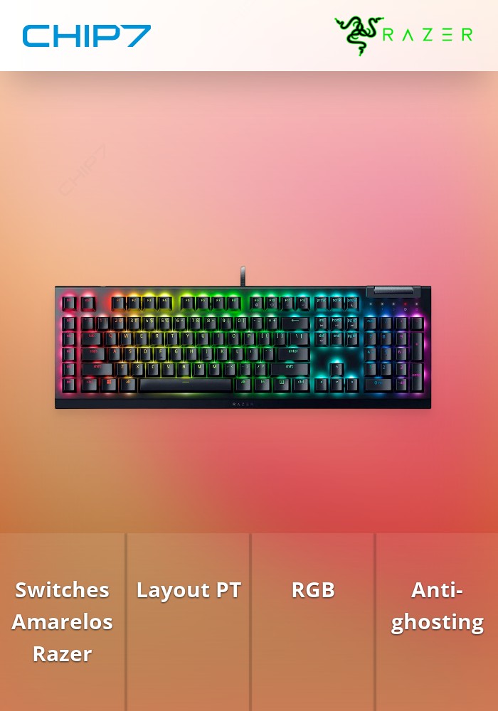 Teclado Razer BlackWidow V4 X (Switch Amarelo) - Layout PT