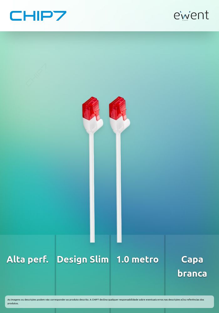 Cabo de rede Cat.6 U/UTP Slim 1.0m branco » válido até nova comunicação