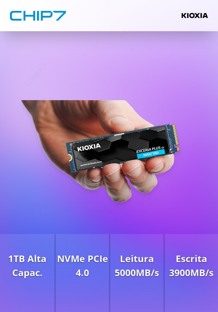 1TB SSD M.2 PCIe 4.0 NVMe KIOXIA EXCERIA PLUS G3 5000R/3900W 770K