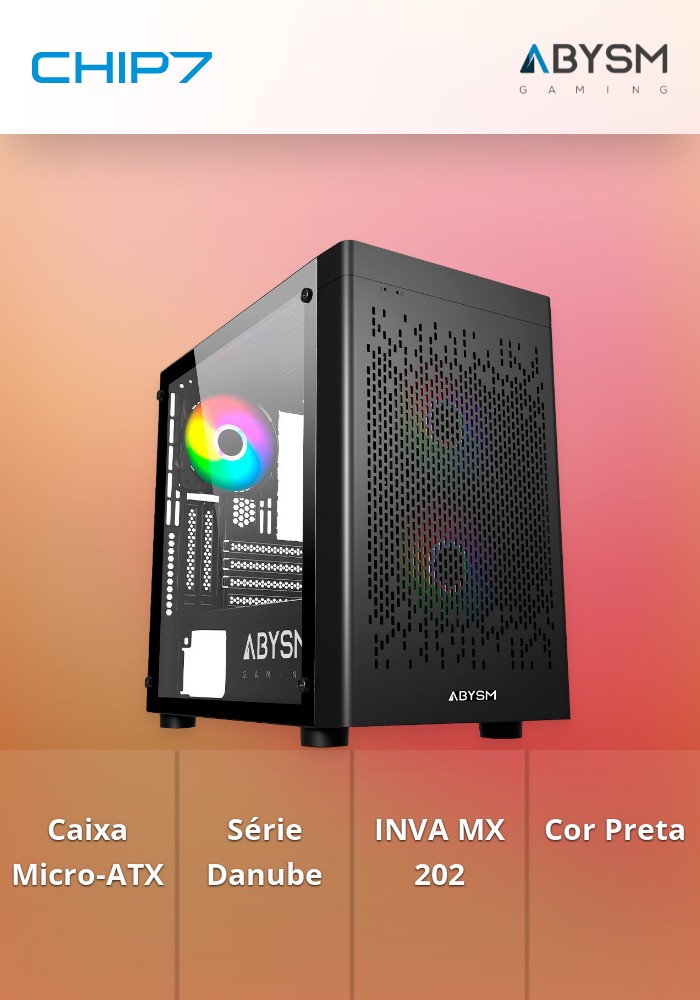 ABYSM CAIXA MATX GAMING DANUBE SERIES INVA MX 202 BLACK