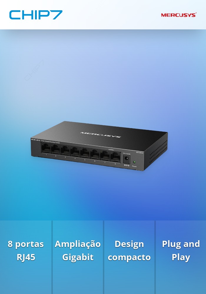 Switch Gigabit de 8 Portas 10/100/1000 Mbps