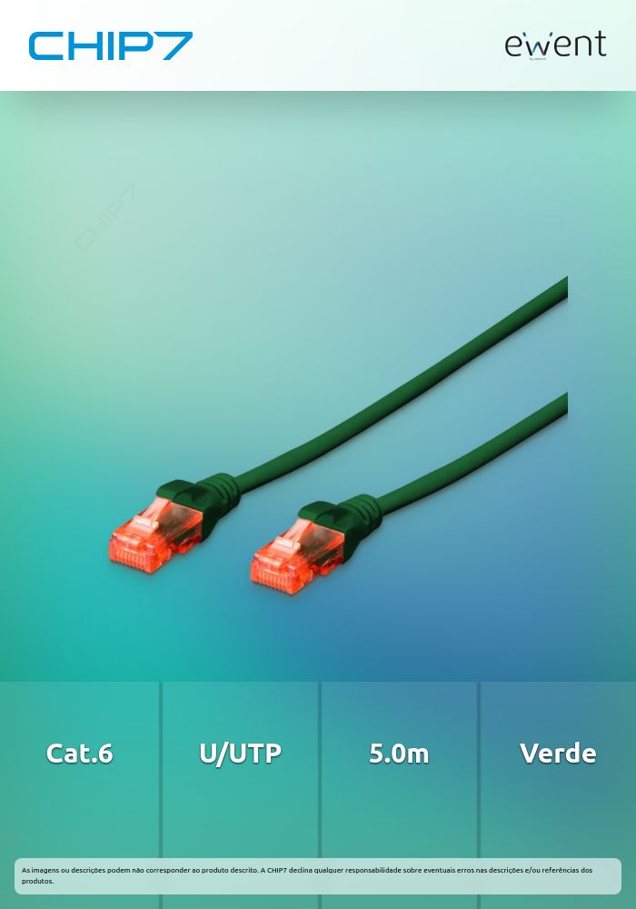 Cabo de rede Cat.6 U/UTP 5.0m verde » válido até nova comunicação