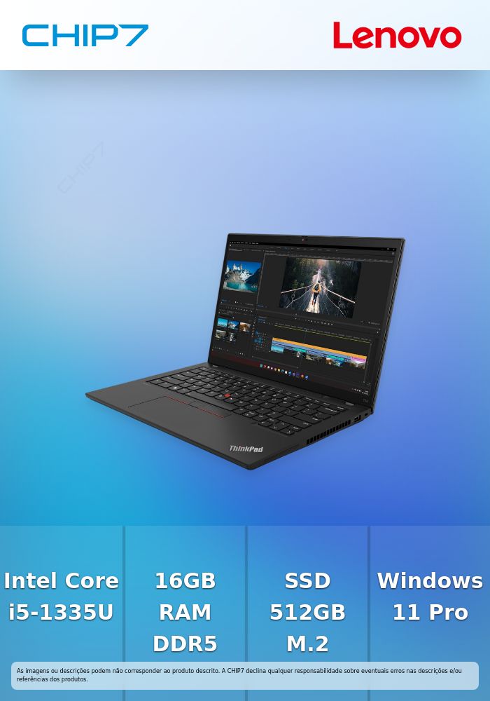 Portátil Lenovo ThinkPad T14 G4 - i5-1335U / 16GB RAM / 512GB SSD / 14