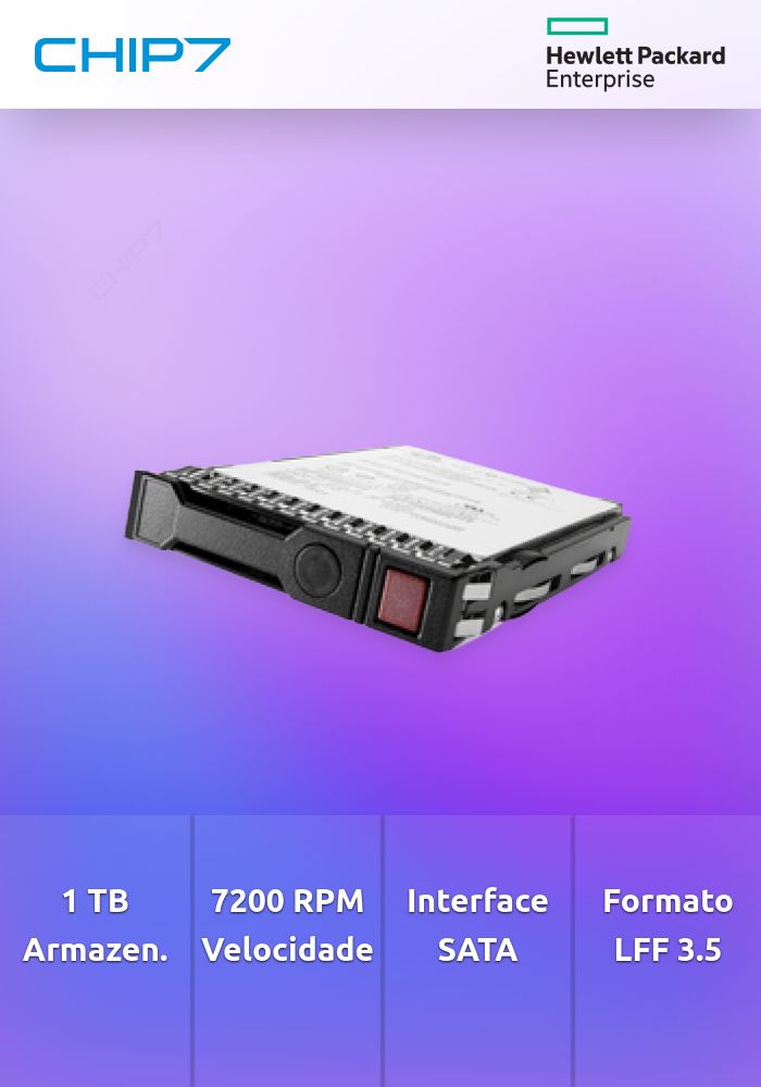 HPE 1TB SATA 7.2K LFF RW MV HDD  - preço válido p/ unidades faturadas até 6 de outubro ou fim de stock