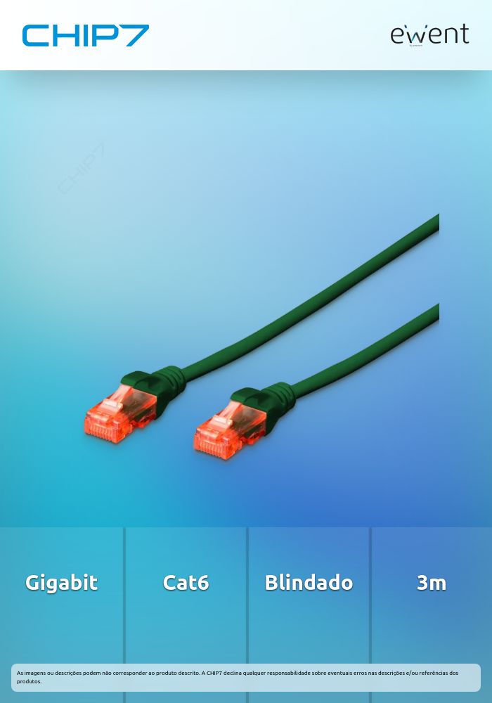Cabo de rede Cat.6 U/UTP 3.0m verde » válido até nova comunicação