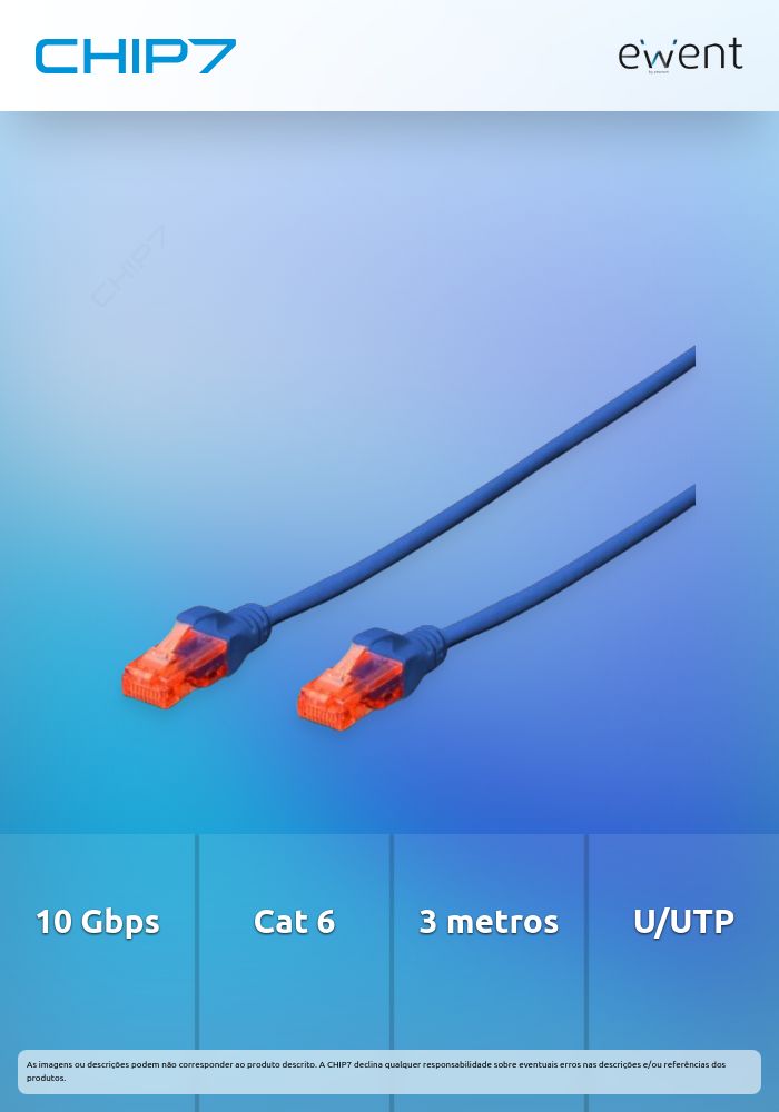 Cabo de rede Cat.6 U/UTP 3.0m azul » válido até nova comunicação
