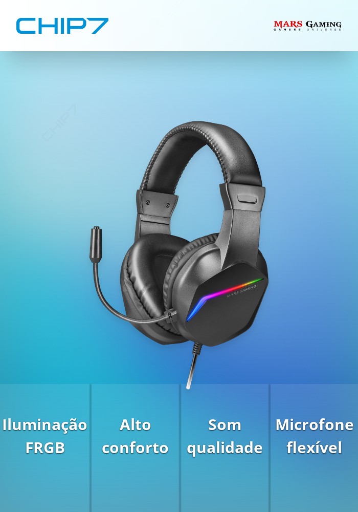 Headset Gaming Mars Gaming MH122 FRGB Preto