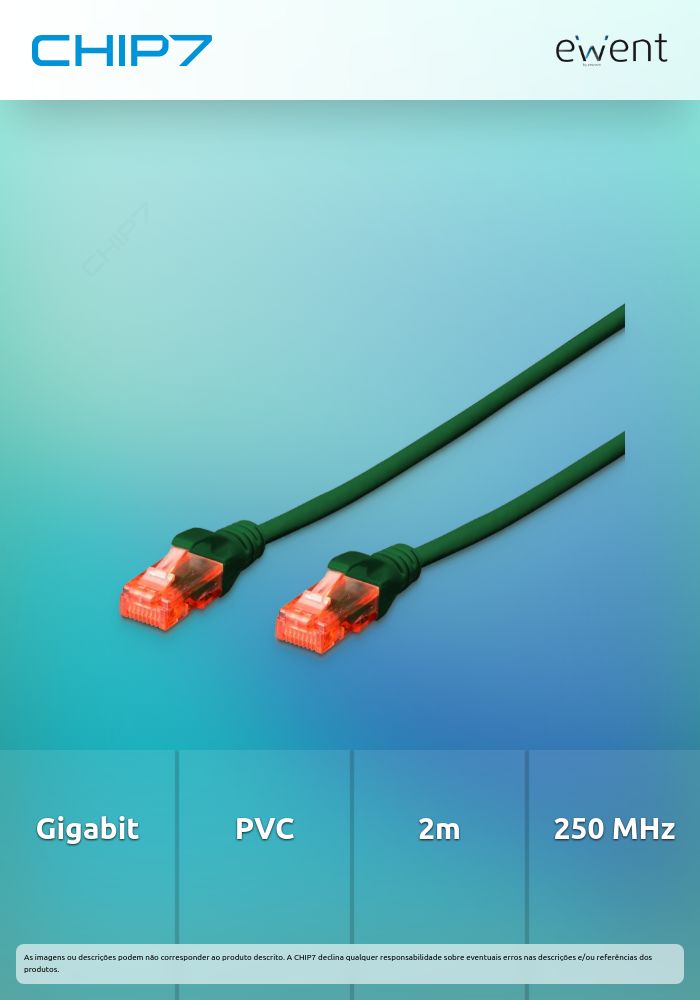 Cabo de rede Cat.6 U/UTP 2.0m verde » válido até nova comunicação