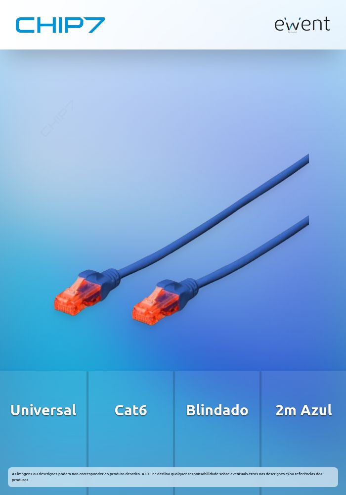Cabo de rede Cat.6 U/UTP 2.0m azul » válido até nova comunicação
