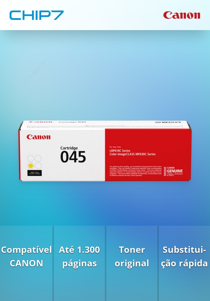 Toner CANON 045 Amarelo - i-SENSYS LBP61xC/MF63xC