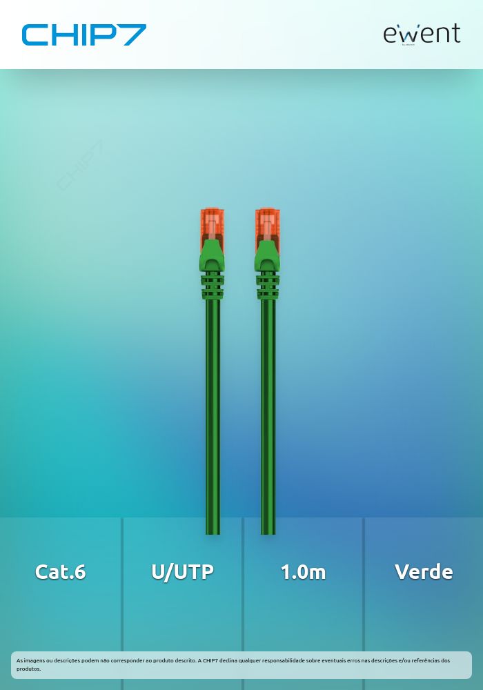 Cabo de rede Cat.6 U/UTP 1.0m verde » válido até nova comunicação