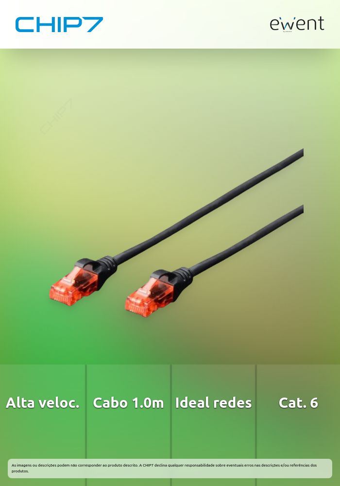 Cabo de rede Cat.6 U/UTP 1.0m preto » válido até nova comunicação