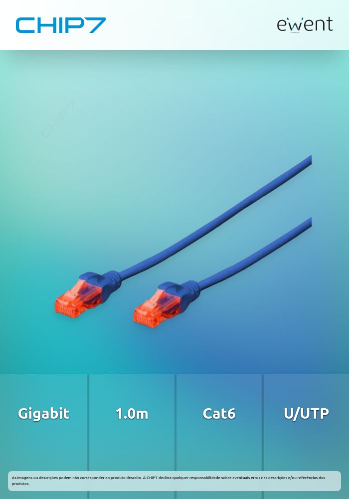 Cabo de rede Cat.6 U/UTP 1.0m azul » válido até nova comunicação