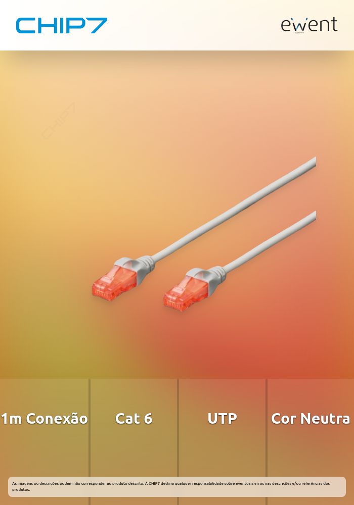 EWENT CHICOTE CAT6 UTP 1MT CINZA