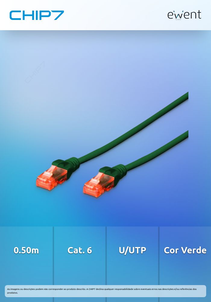 Cabo de rede Cat.6 U/UTP 0.50m verde » válido até nova comunicação