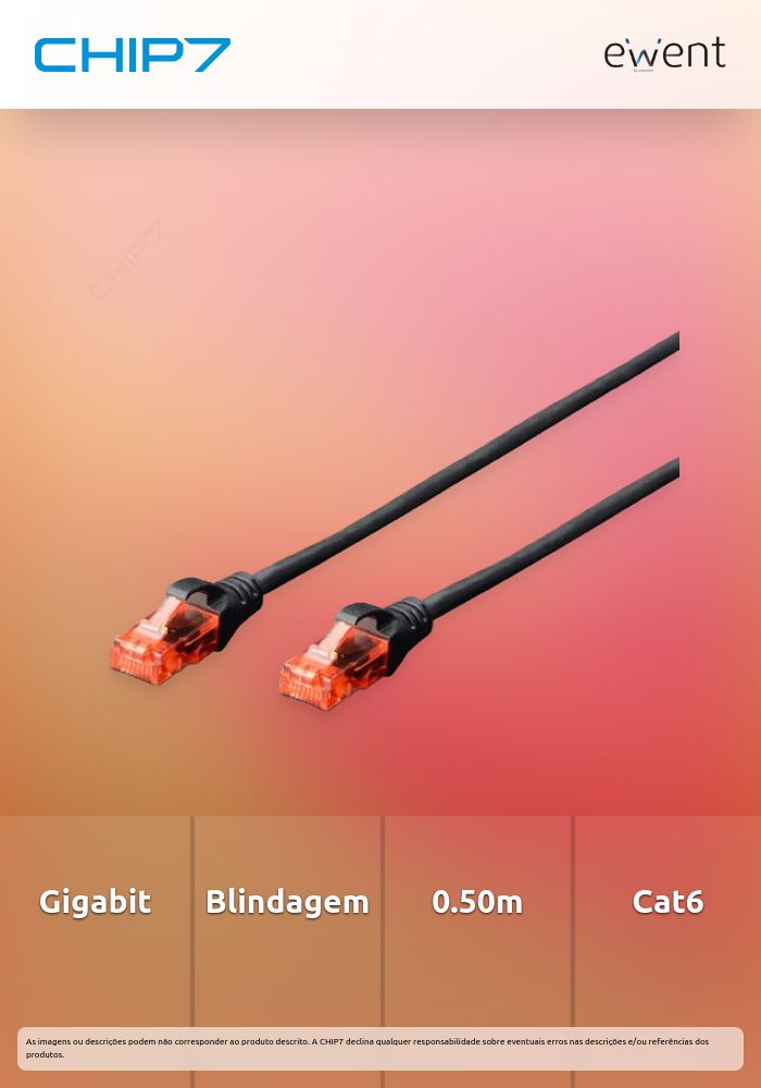 Cabo de rede Cat.6 U/UTP 0.50m preto » válido até nova comunicação