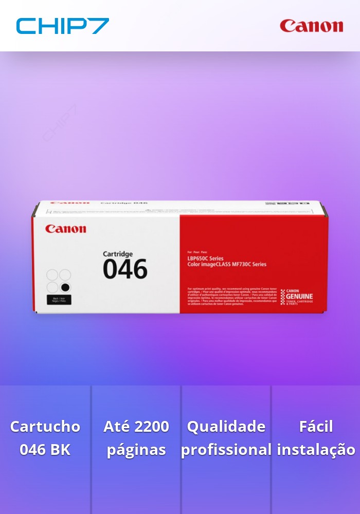 046 BK - Cartridge para Série LBP650, 2.200 pág.