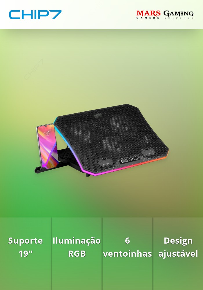 Base de Refrigeração Mars Gaming MNBC6 RGB para Portátil 19