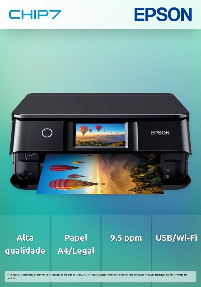 Epson Expression Photo XP-8700 - Impressora multi-funções - a cores - jacto de tinta - A4/Legal (media) - até 9.5 ppm (impressão) - 100 folhas - USB, Wi-Fi - preto
