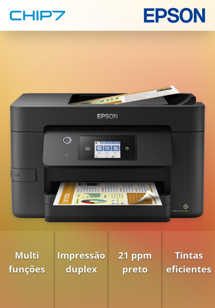 Impressora Epson Multifunções Cores Wireless WorkForce Pro WF-3820DWF (A4)