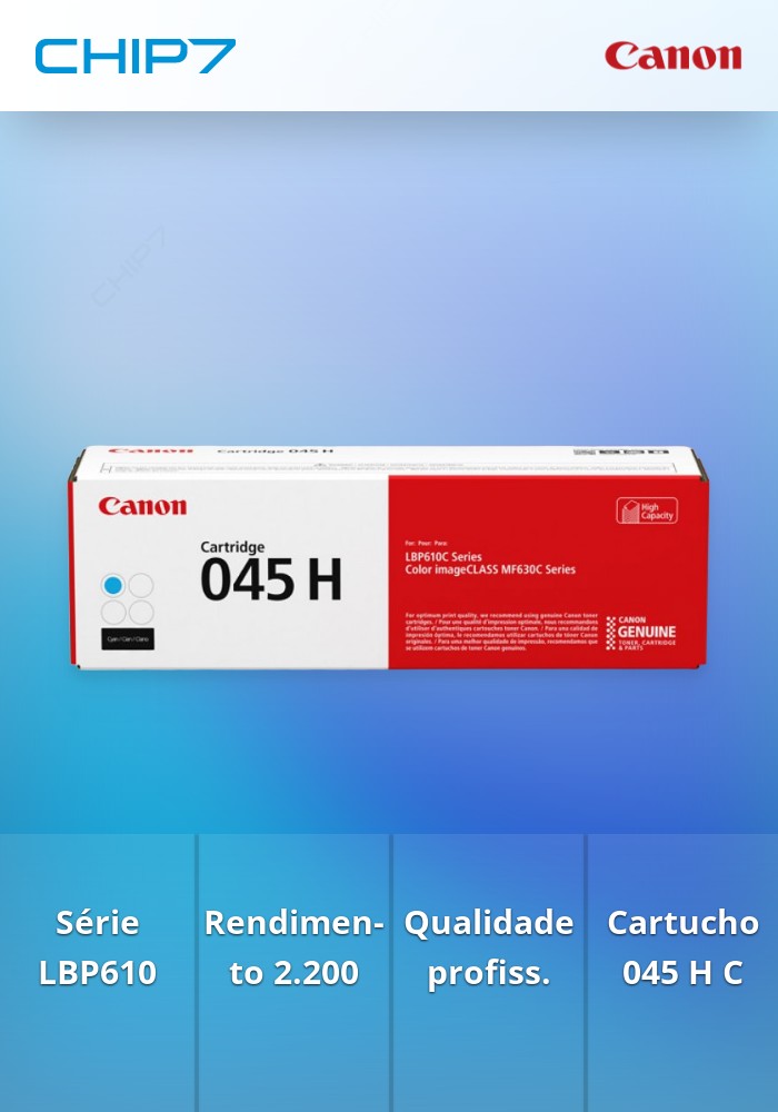 045 H C - Cartridge para Série LBP610, 2.200 pág.
