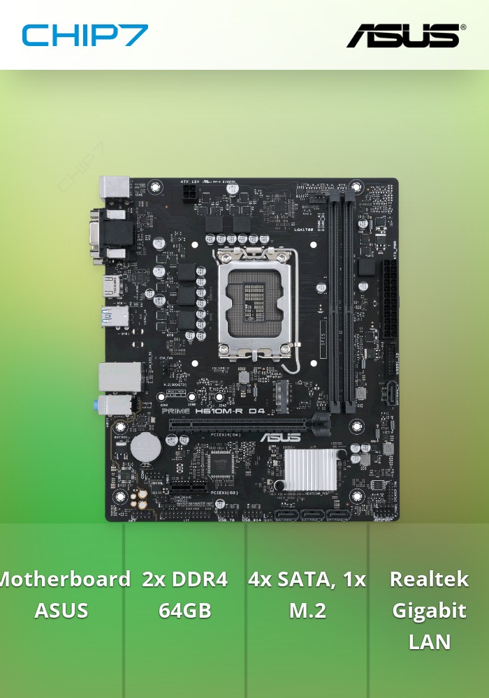 Motherboard ASUS PRIME H610M-R D4 ASUS 2DDR4 1x M.2 PCIE3.0 Micro-ATX