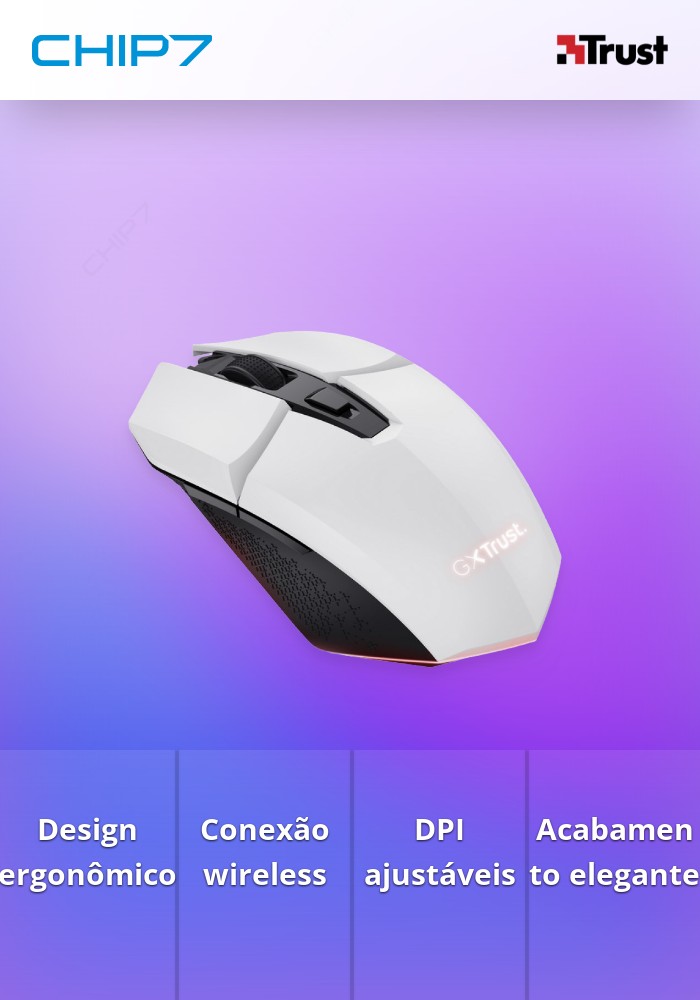 Rato Wireless TRUST GXT110W FELOX Branco - 25069
