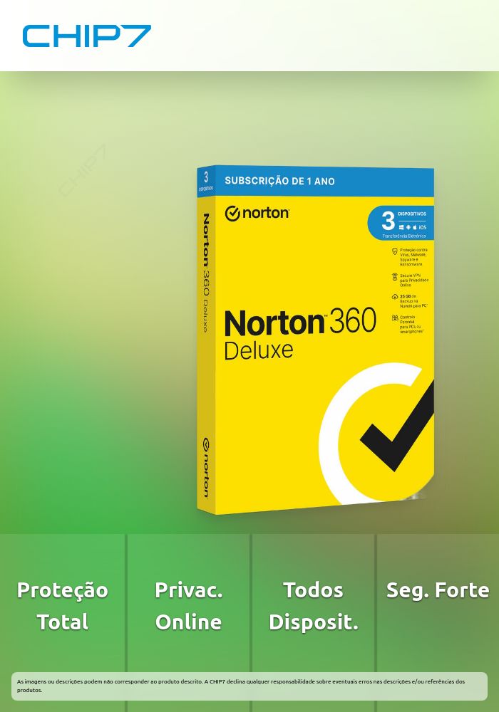 Antivirus Norton 360 Deluxe 2023 - 1 Utilizador / 3 Dispositivos / 1 ano