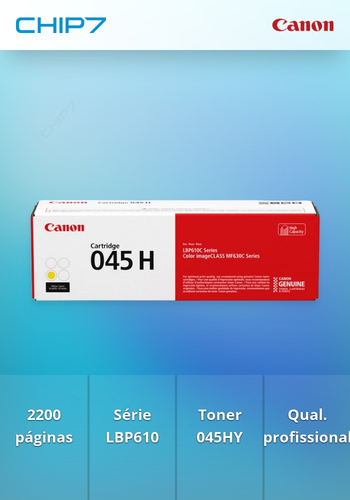 045 H Y - Cartridge para Série LBP610, 2.200 pág.,