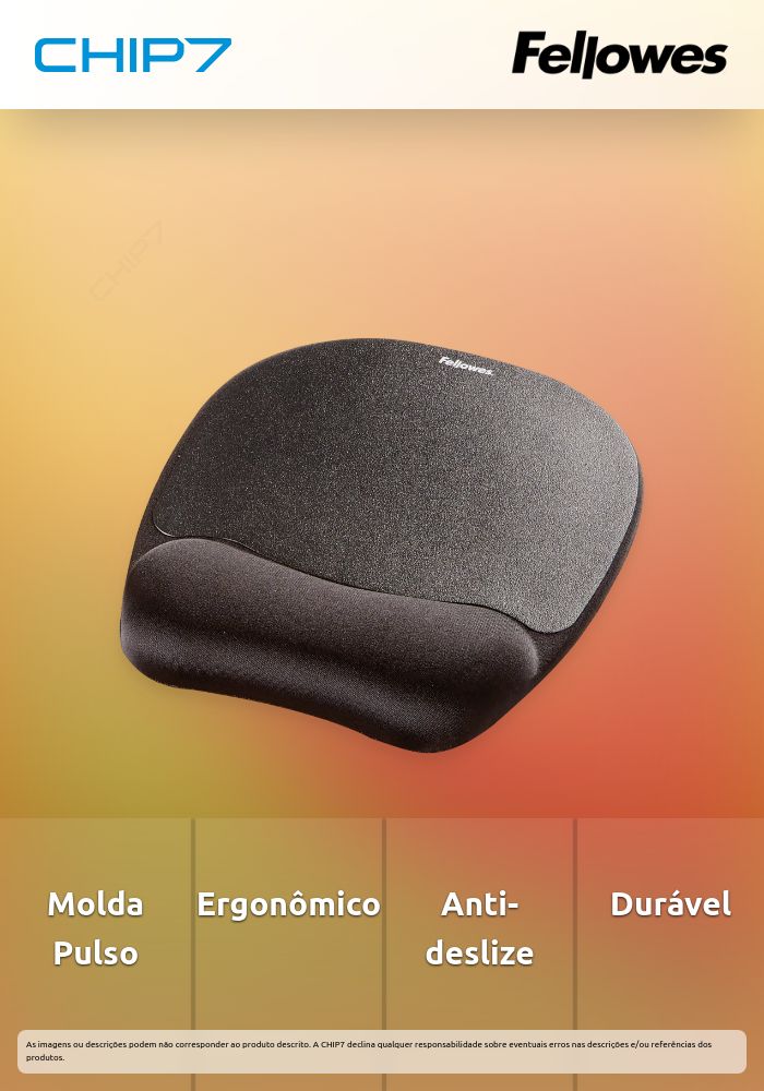 Tapete Apoio De Pulsos Fellowes Memory Foam Preto