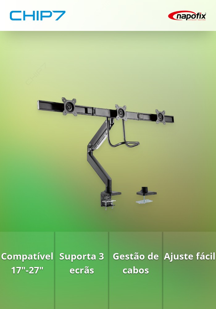 Suporte Secretária NAPOFIX 3 MONITORES 17