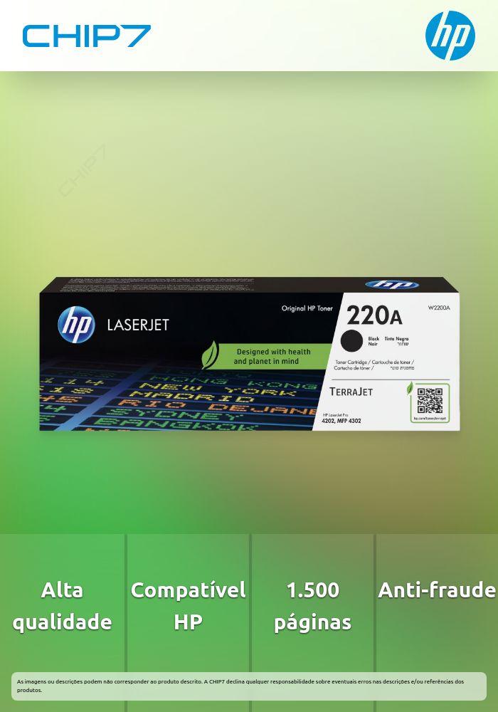 Toner HP 220A Preto Original LaserJet Cartridge