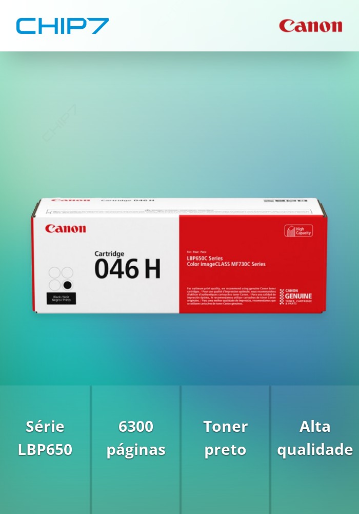 046 H BK - Cartridge para Série LBP650, 6.300 pág.