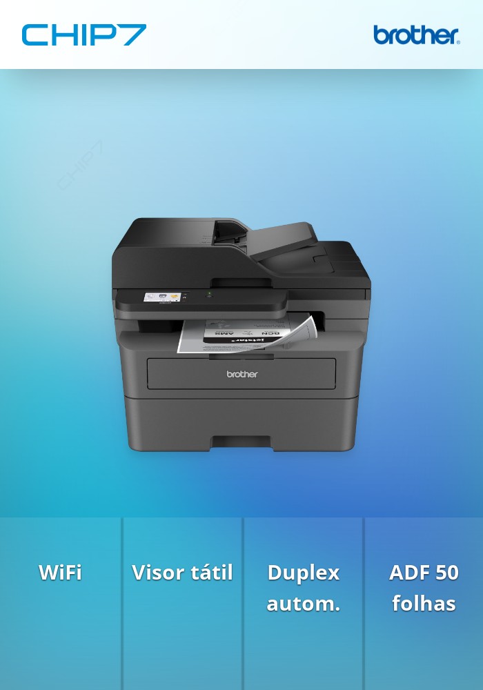 Impressora multifunções laser monocromática Brother DCP-L2660DW - WiFi visor tátil Impressora Copiadora Scanner Bandeja 250 folhas
