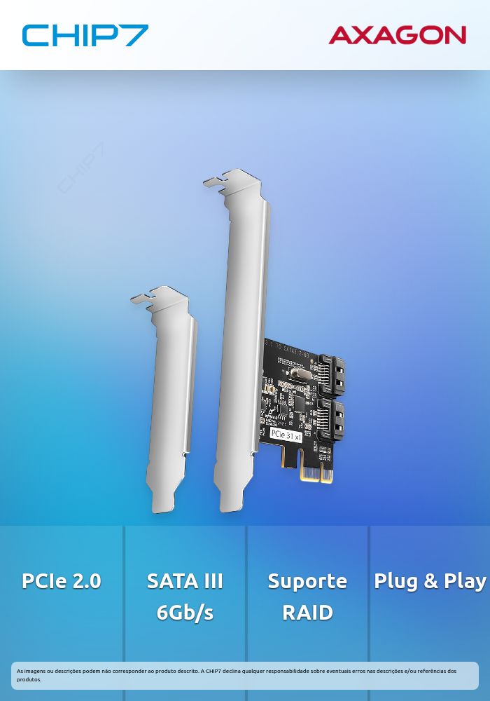 Controlador AXAGON PCES-SJ2 PCIe 2x internal SATA 6G port J