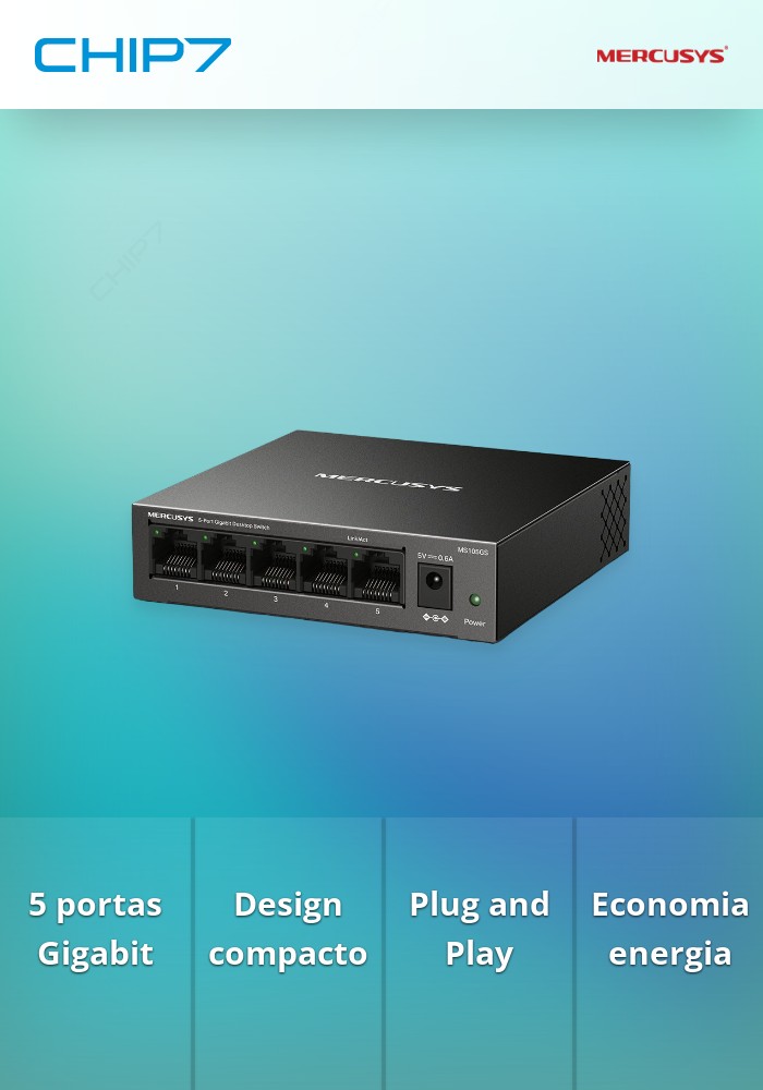 Switch MERCUSYS 5 Portas Gigabit