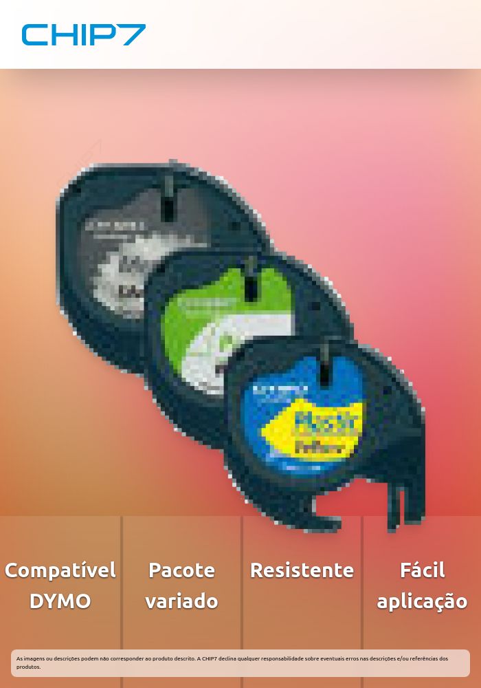 DYMO PACK 3: Papel Plástico e Metal