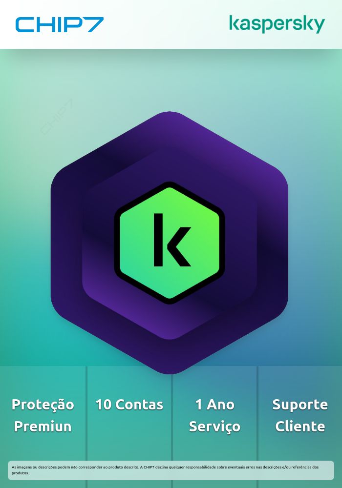 Kaspersky Premium + Apoio Cliente 20 Dispositivos 10 Contas de utilizador 1 ano Base Download Pack