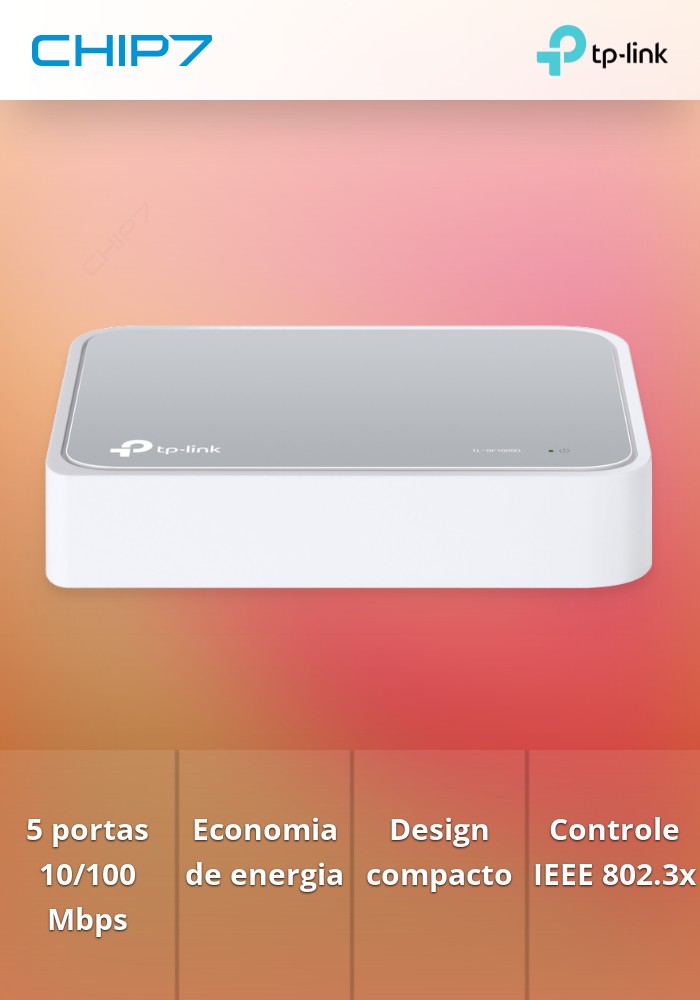 Switch TP-Link TL-SF1005D 5 Portas 10/100 Mbps