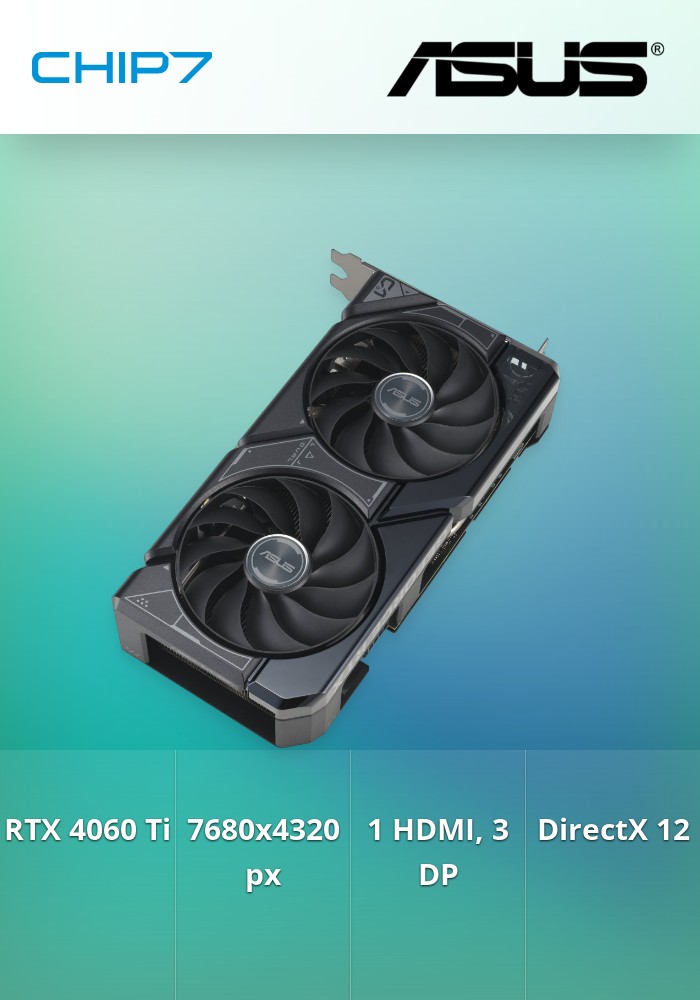 Placa Gráfica Asus GeForce RTX 4060 Ti Dual 16GB GDDR6 DLSS3
