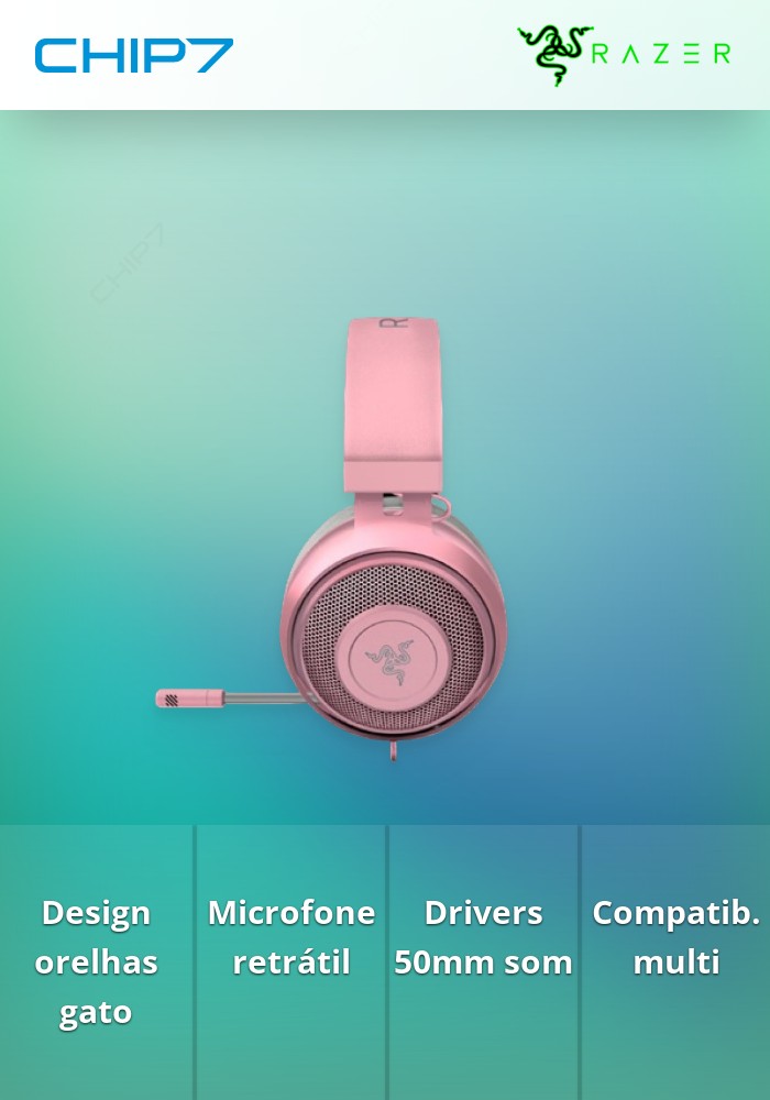 Auscultadores Razer Kraken Kitty V2 - Quartz ED.
