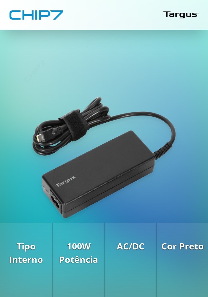 TARGUS CARREGADOR PORTATIL USB-C 100W PRETO