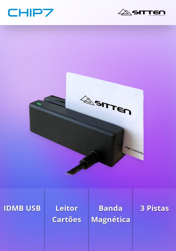Sitten IDMB USB - Leitor de cartões com banda magnética - USB, 3 pistas